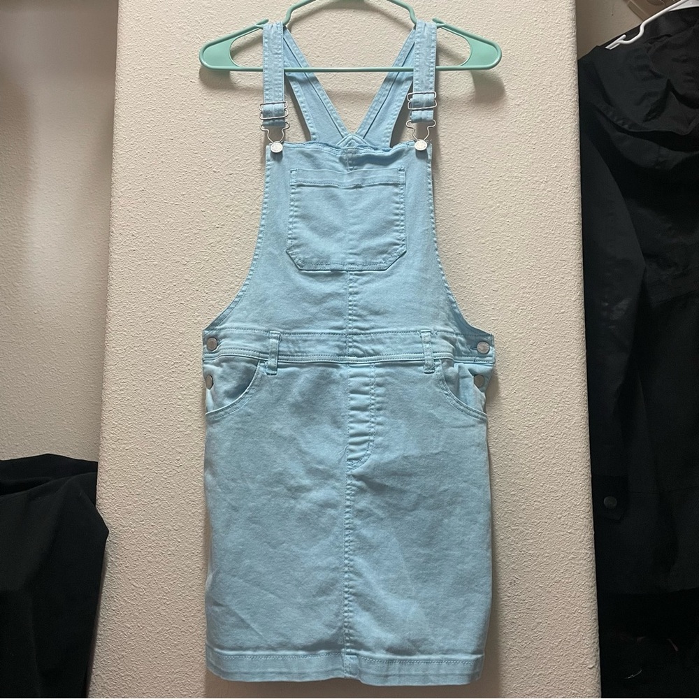 Light blue overall style dress